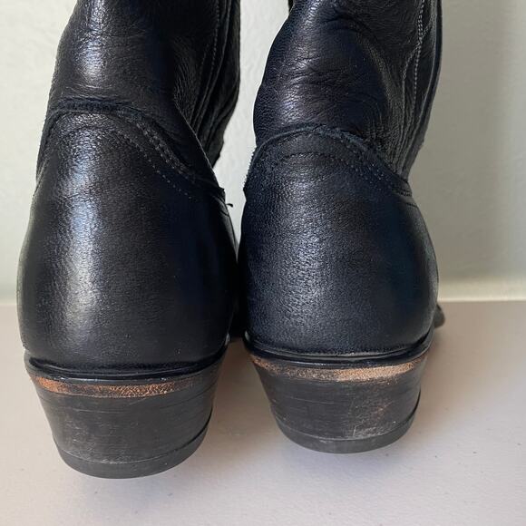 Dan Post Vintage Black Cowboy Boots Stitch Embroidery Pointed Toe Men Sz 8.5 EW - Picture 7 of 16